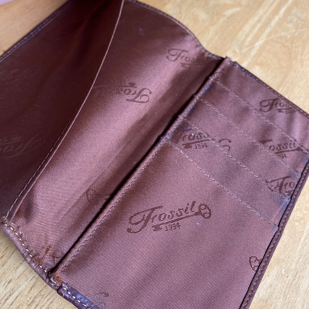 Fossil Leather Extra Part For Wallet Brown Used I… - image 5
